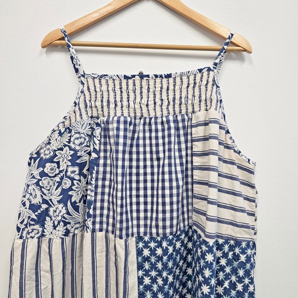 Universal Thread Blue Patchwork Smocked Plus Size… - image 4